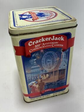 Cracker Jack 100th Anniversary Tin 1893-1993 Commemorative Canister Vintage